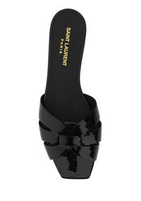 Tribute Flat Mules In Patent Leather - Black