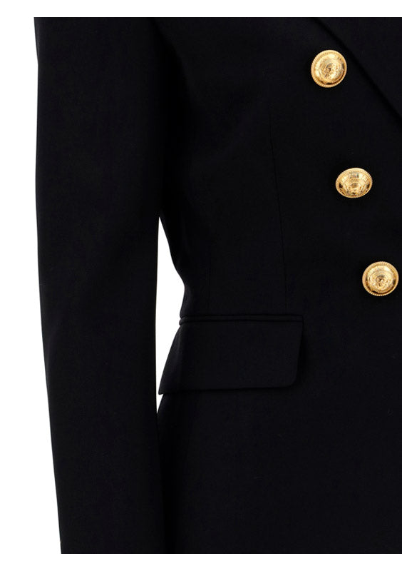Grain de Poudre Double-Breasted Jacket - Black