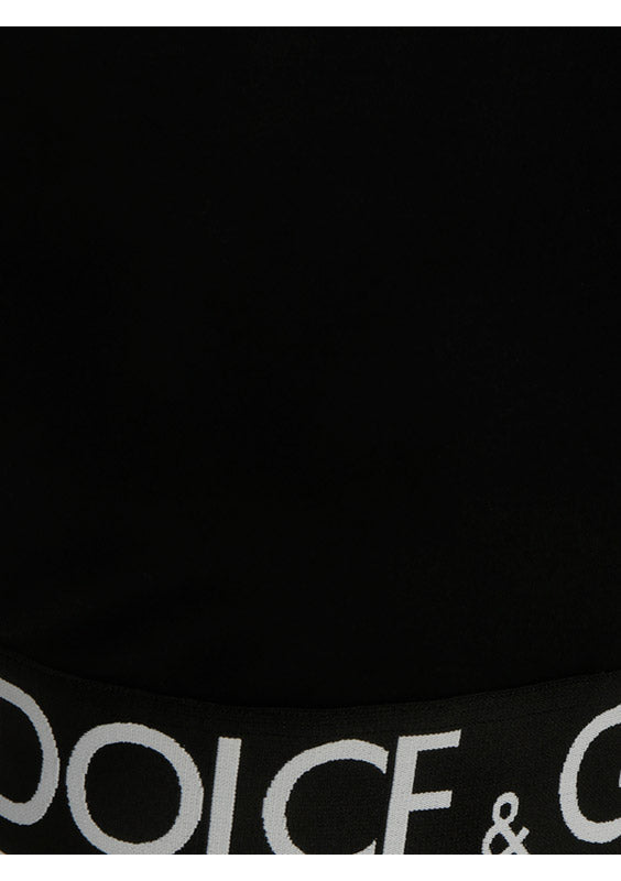 Long-sleeved Jersey Top with Branded Elastic - Black