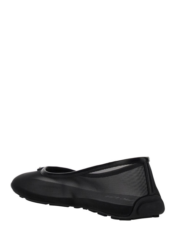 Logo Plaque & Mesh Ballerina - Black