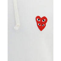 Double Heart Zip Hoodie - White