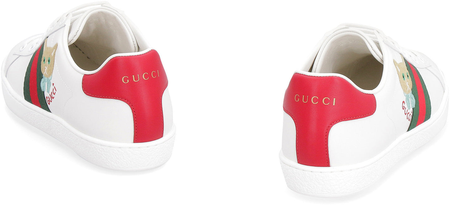 Ace Leather Low-top Sneakers - White/Red/Green