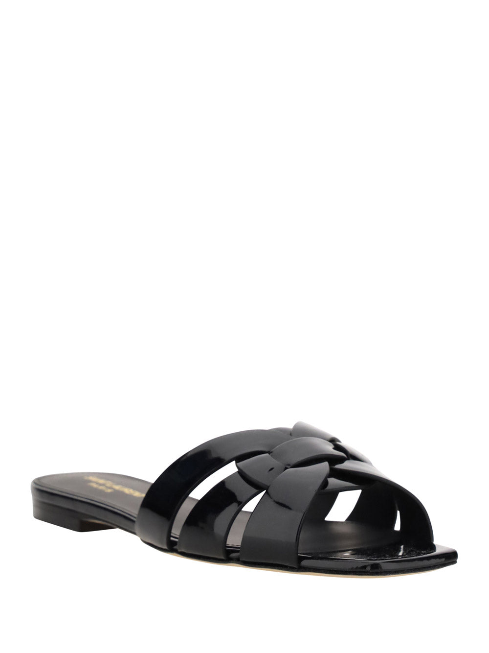 Tribute Flat Mules In Patent Leather - Black