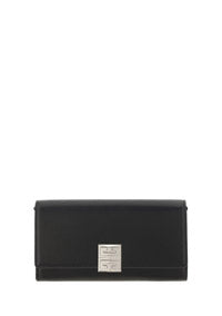 4g Wallet in Box Leather With Chain - Black.
