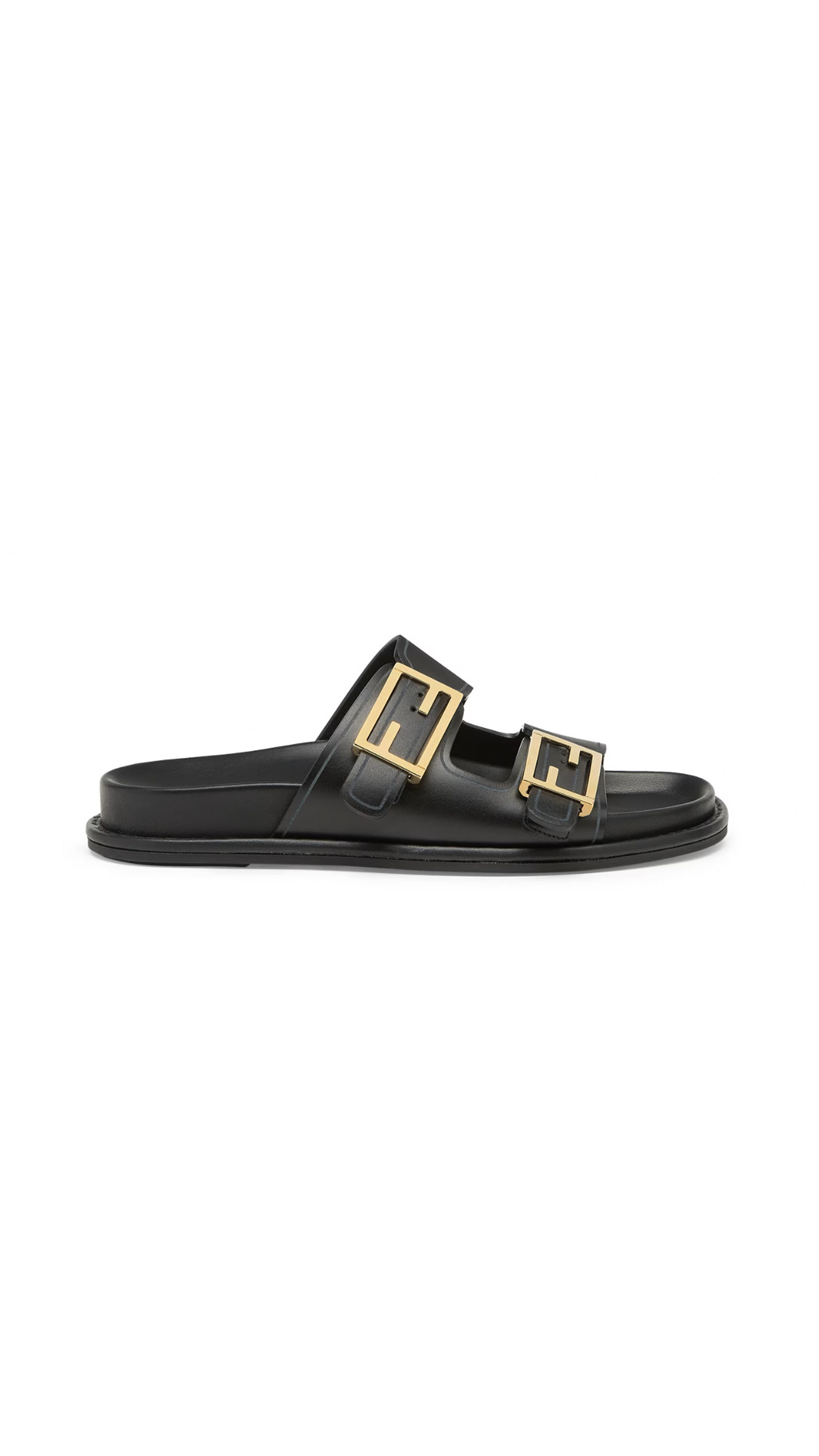Fendi Feel Leather Slide - Black