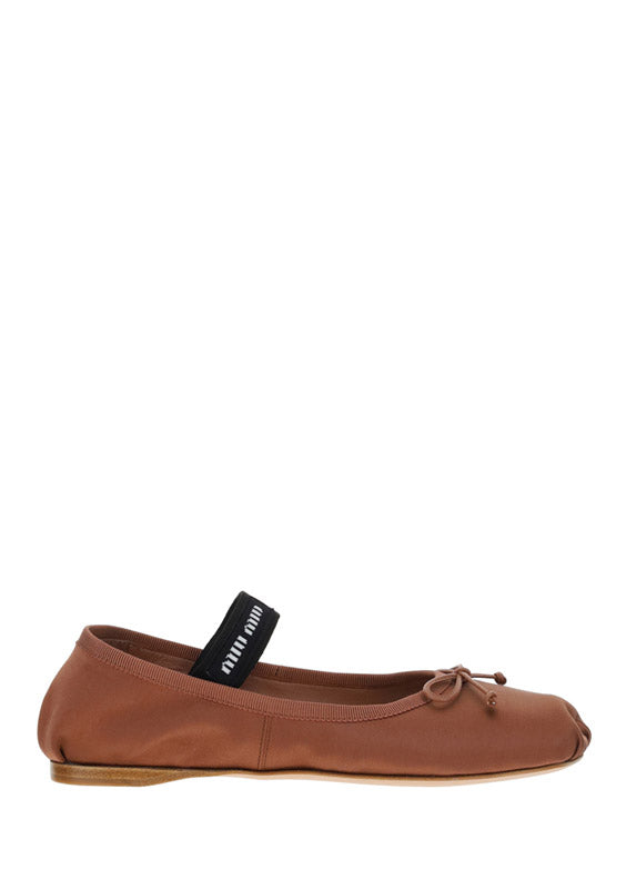 Satin Ballerinas - Cocoa Brown