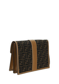 FF Fabric Clutch - Brown