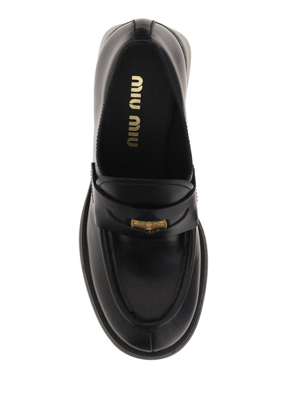 Leather Penny Loafers - Black