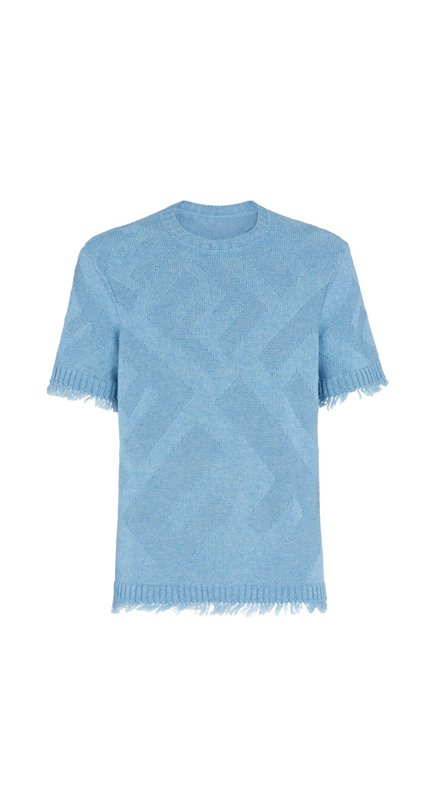 Frayed Cotton Sweater - Blue