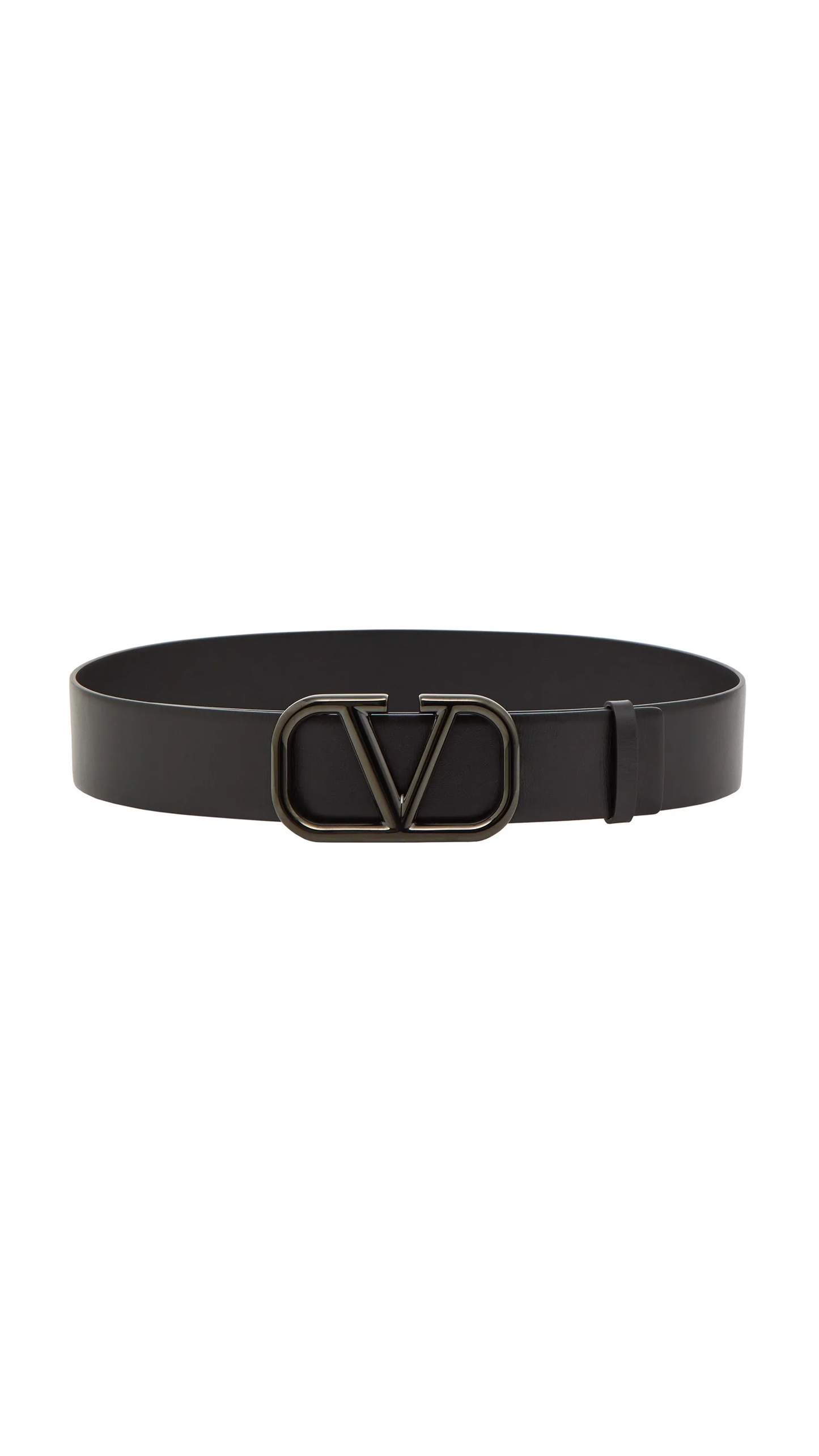 Vlogo Signature Belt in Shiny Calfskin 40MM - Black