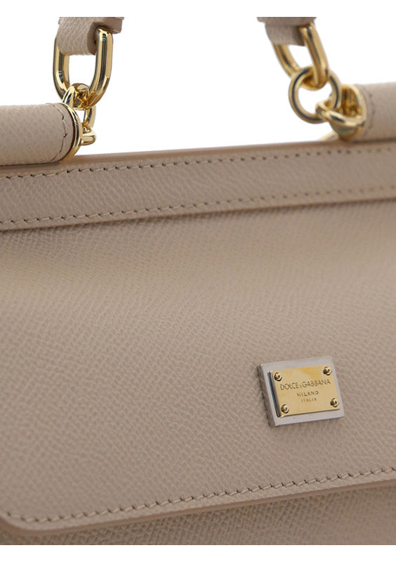Small Sicily Bag in Dauphine Calfskin - Nude
