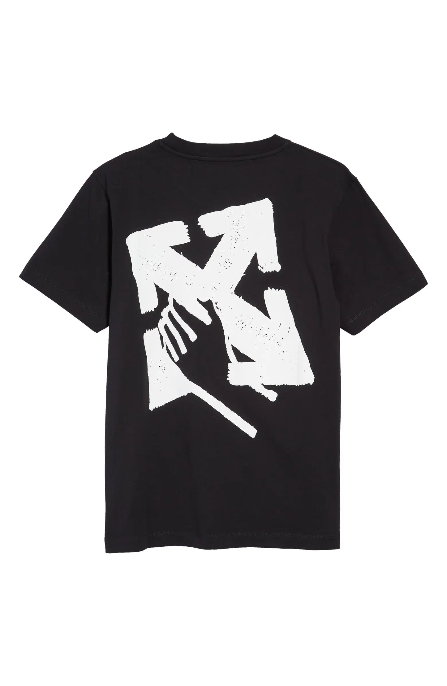 Hand Arrow Slim Fit Cotton Graphic Tee - Black/White