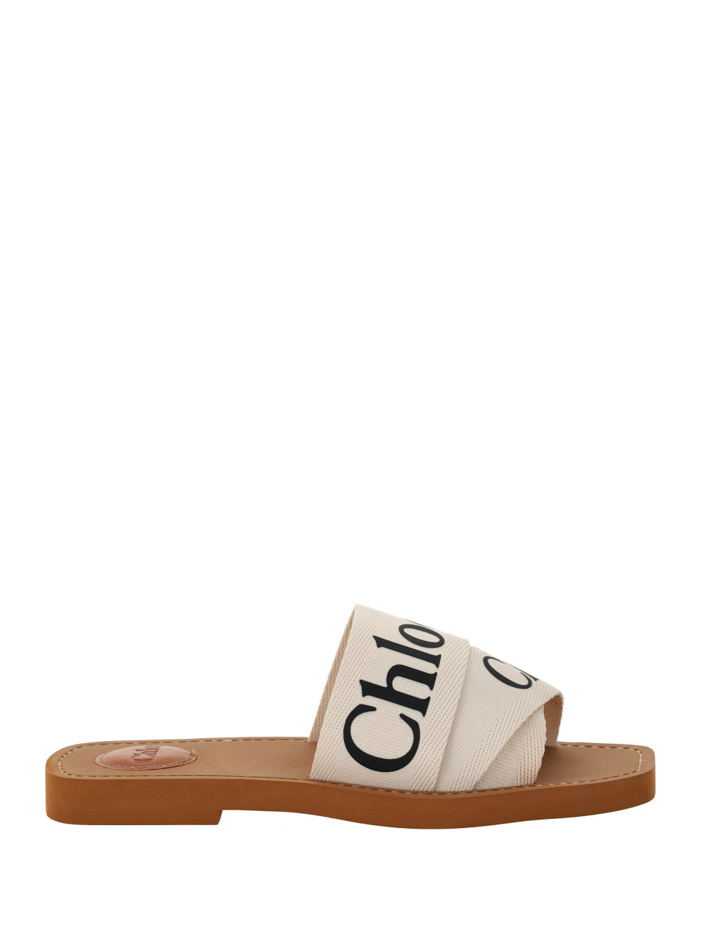 Woody Flat Mule Sandals - White