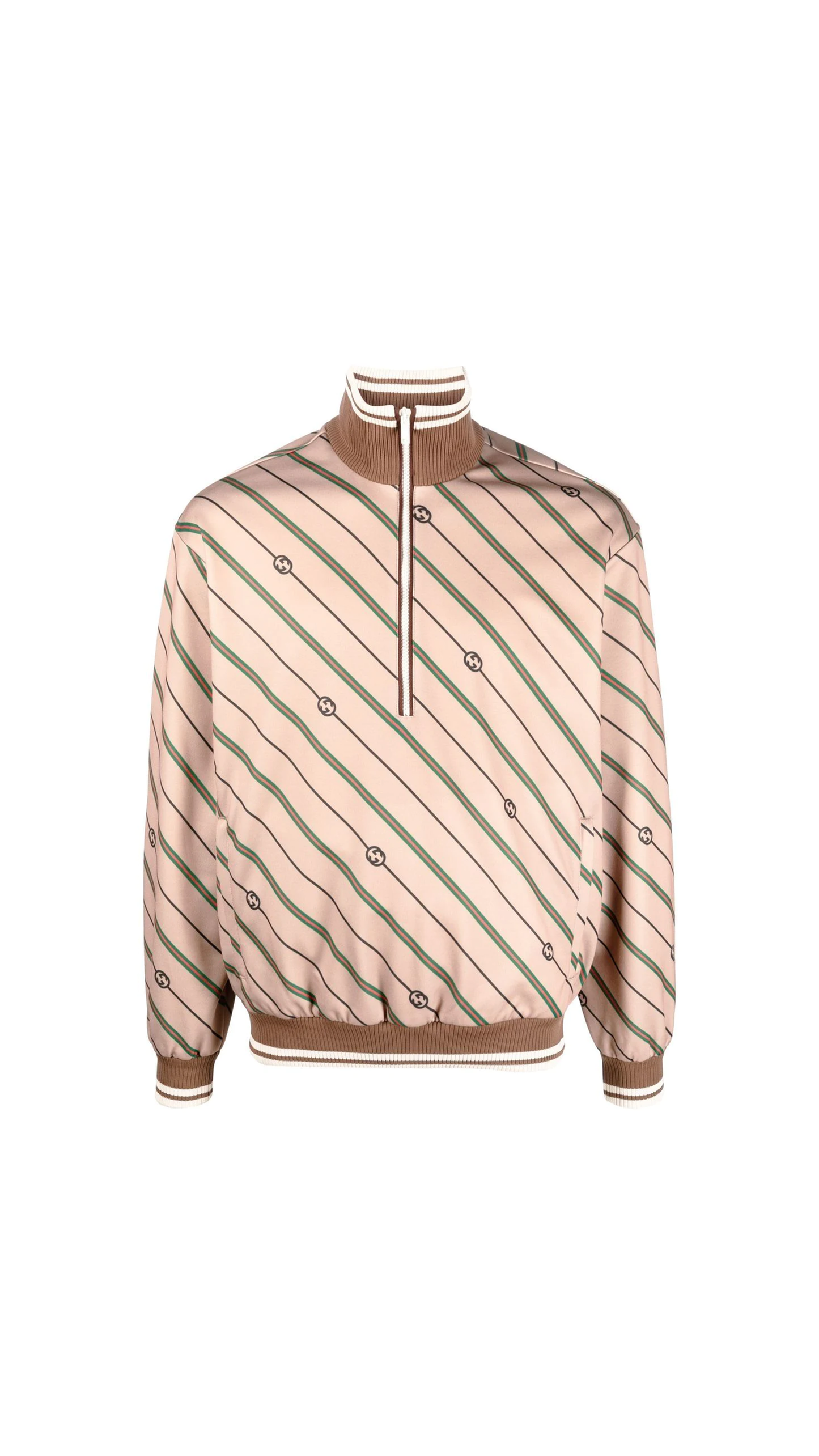 Half Zip Sweatshirt - Beige