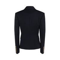 Wool Double-Breasted Jacket - Navy.