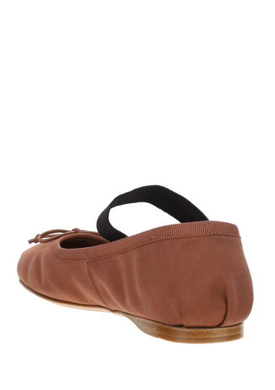 Satin Ballerinas - Cocoa Brown