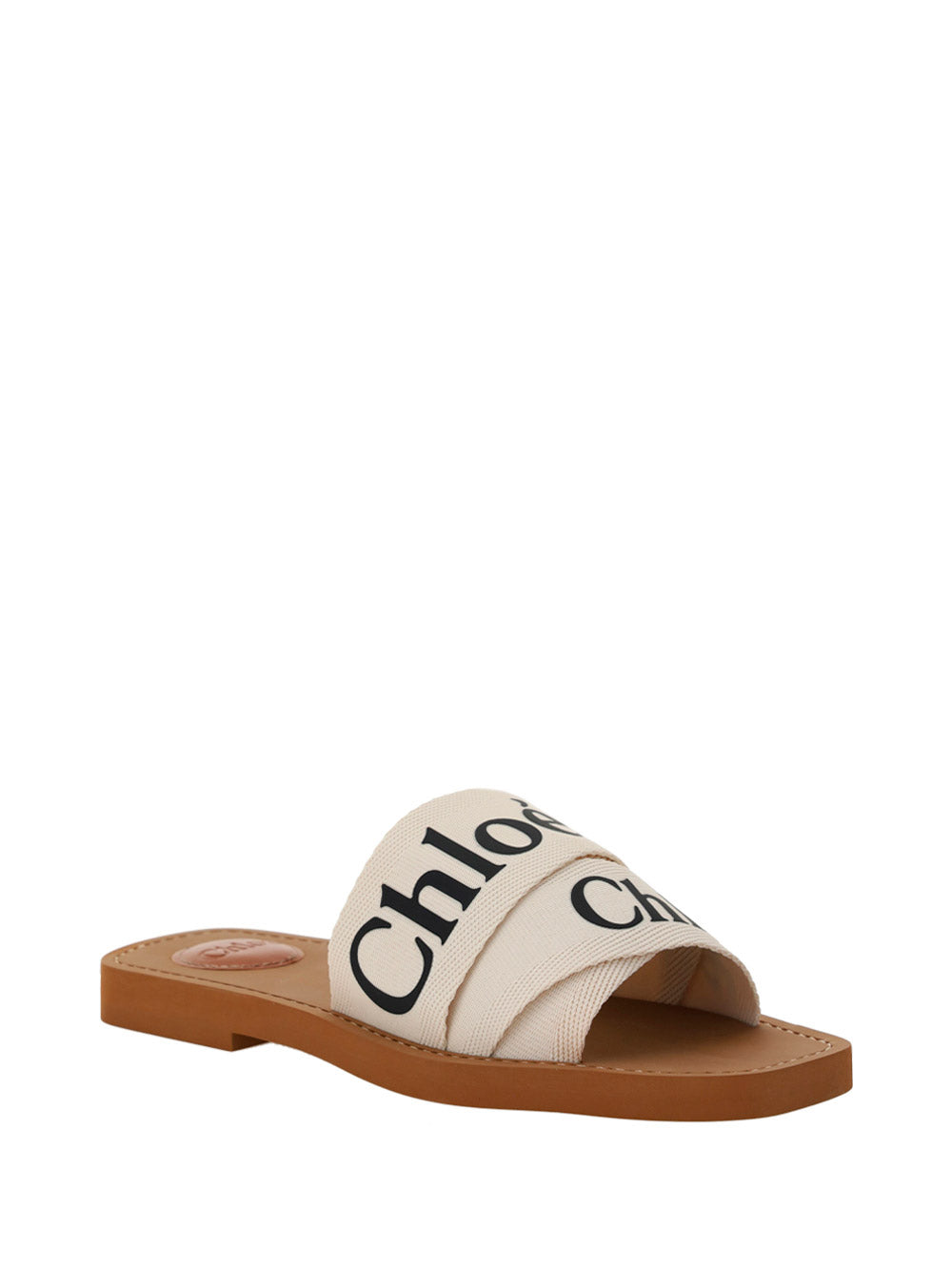 Woody Flat Mule Sandals - White