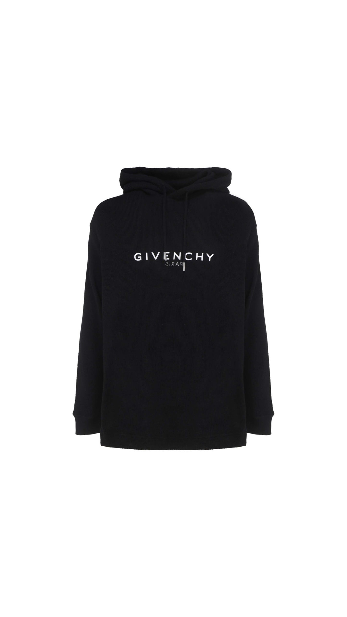 Logo Reverse Fleece Hoodie - Black