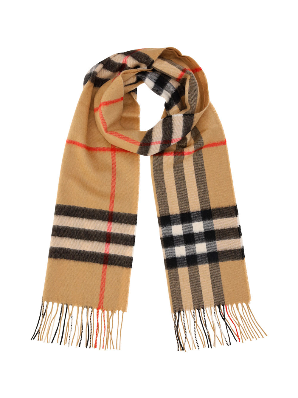 The Classic Check Cashmere Scarf - Archive Beige