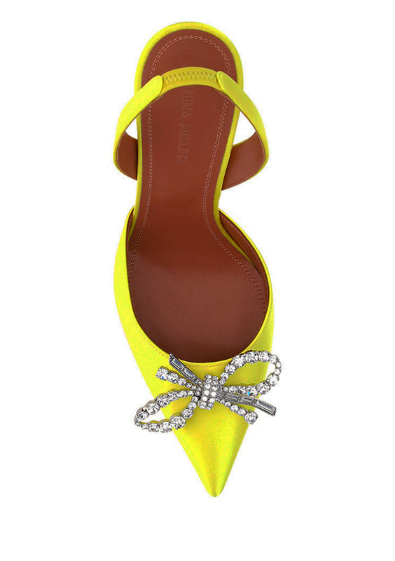 Rosie Sling Satin Pump - Yellow