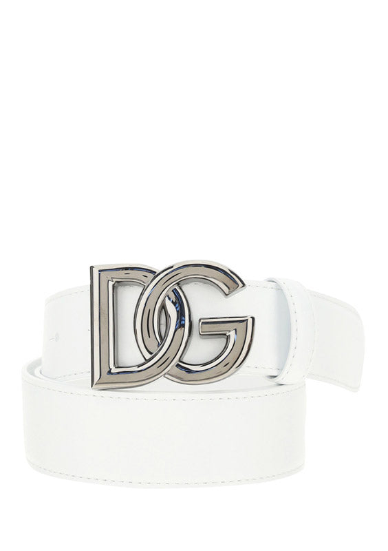 Belt with DG logo buckle - White