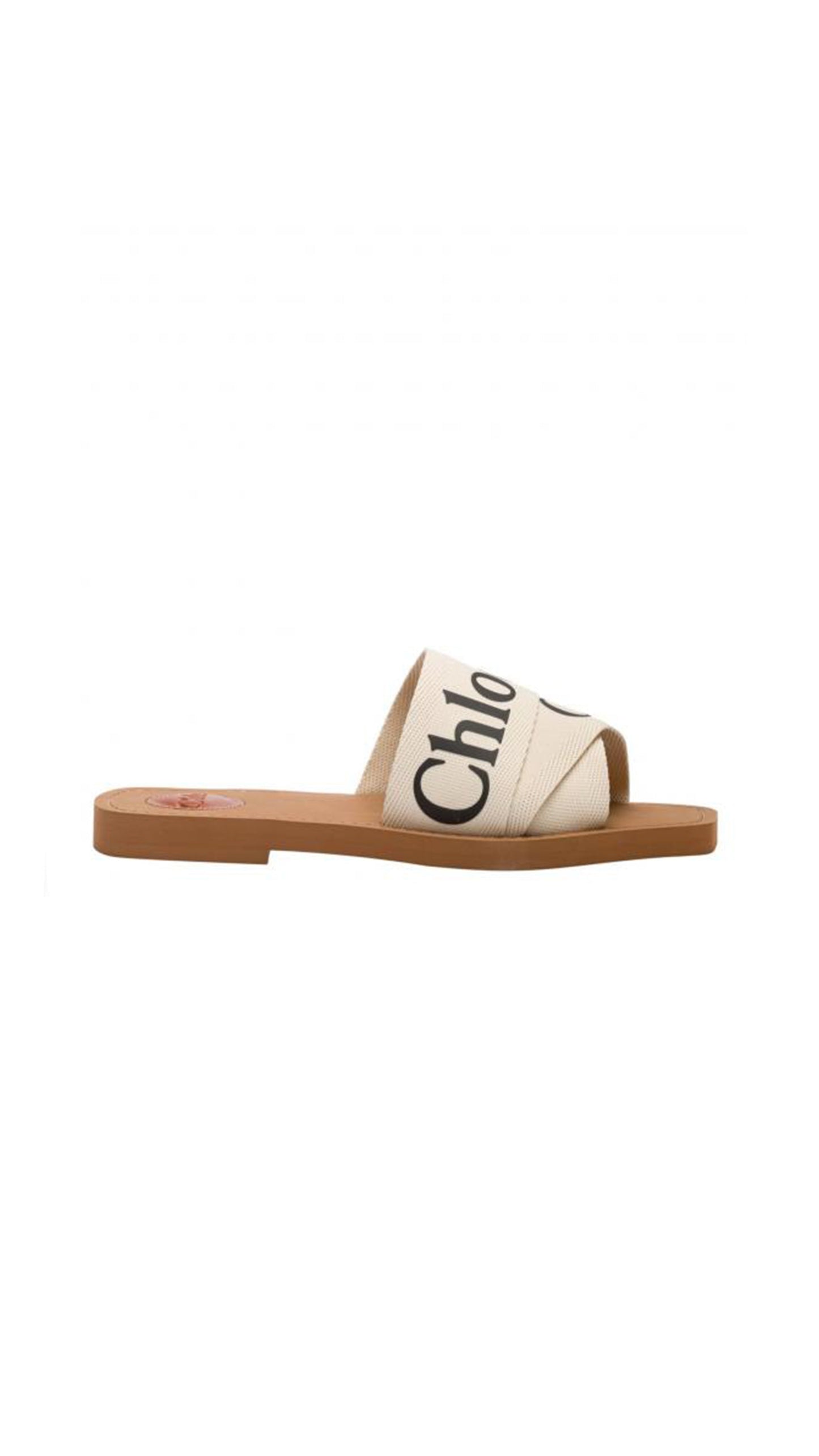 Woody Flat Mule Sandals - White