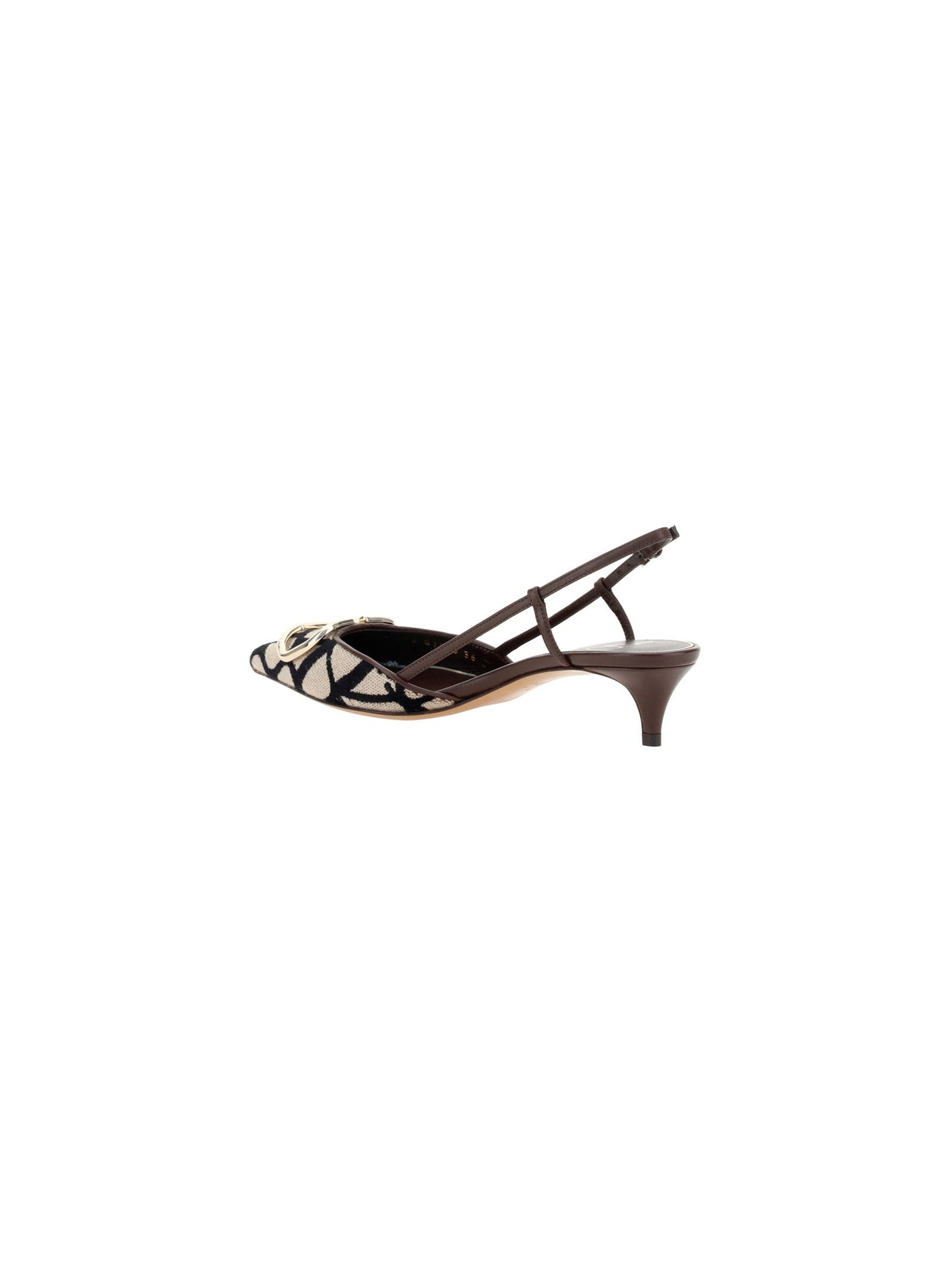 Vlogo Signature Slingback Pump in Toile Iconographe 40MM - Beige/Black