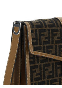 FF Fabric Clutch - Brown
