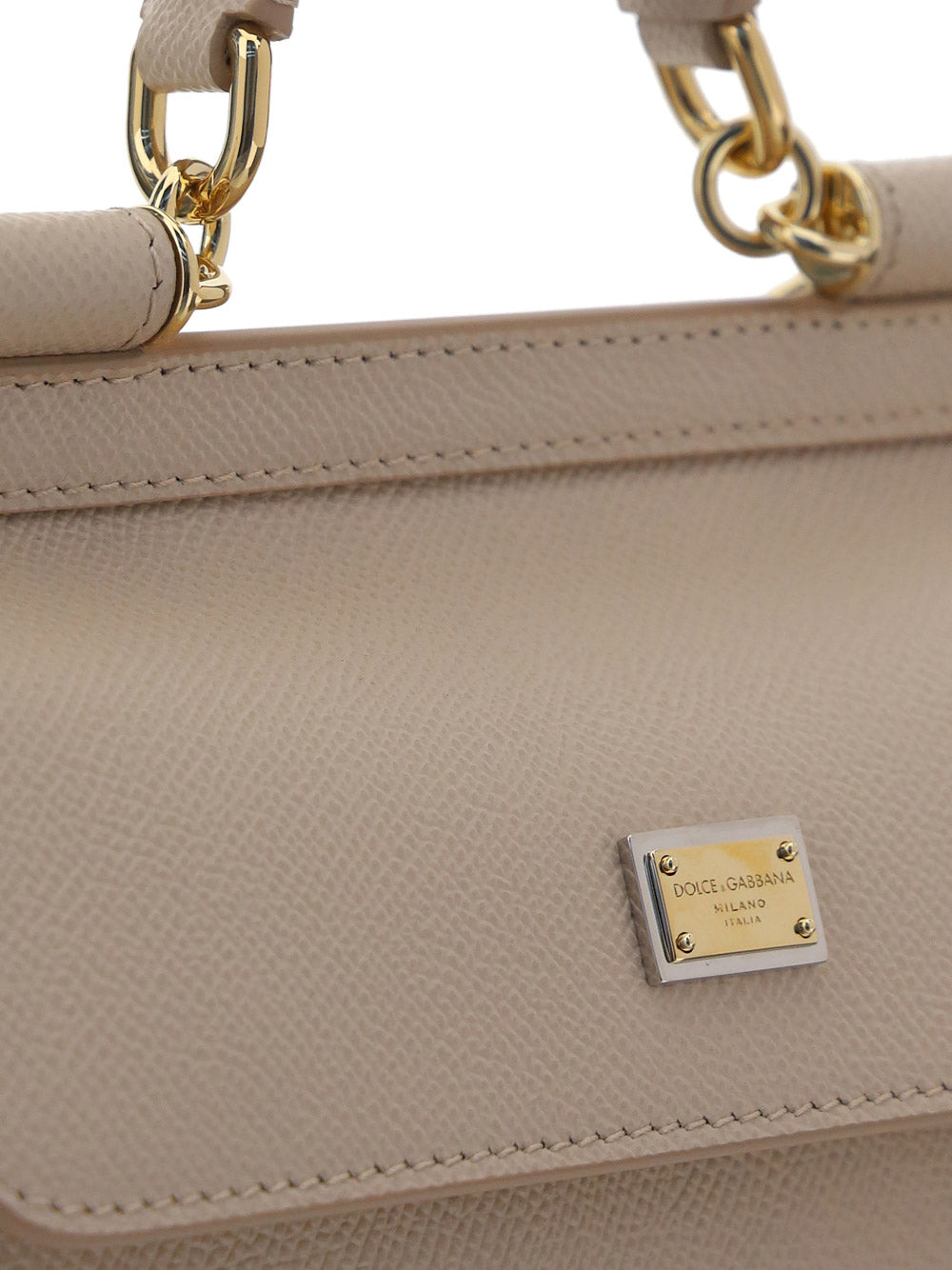 Small Sicily Bag in Dauphine Calfskin - Nude