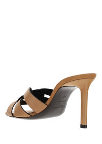 Tribute Heeled Mules In Vegetable-Tanned Leather - Marron Gold