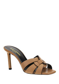 Tribute Heeled Mules In Vegetable-Tanned Leather - Marron Gold