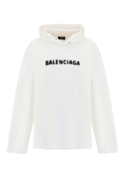 Balenciaga Logo Pixel Hoodie - White