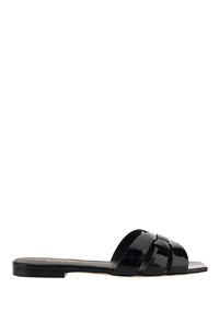 Tribute Flat Mules In Patent Leather - Black