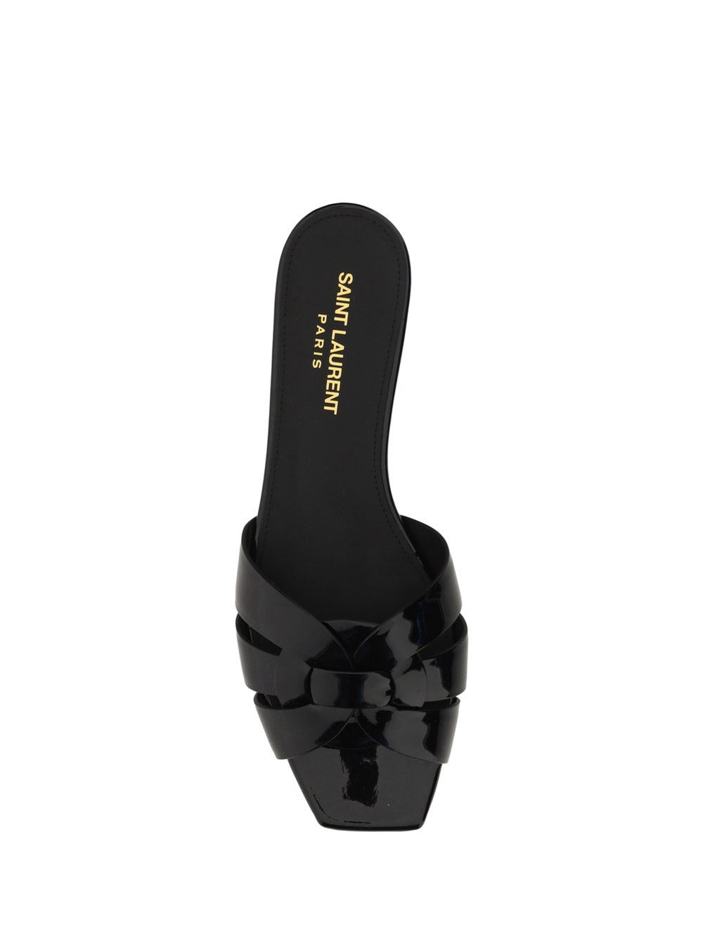 Tribute Flat Mules In Patent Leather - Black