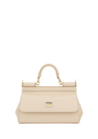 Small Sicily Bag in Dauphine Calfskin - Nude