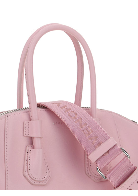 Mini Antigona Sport bag in Leather - Blossom Pink.