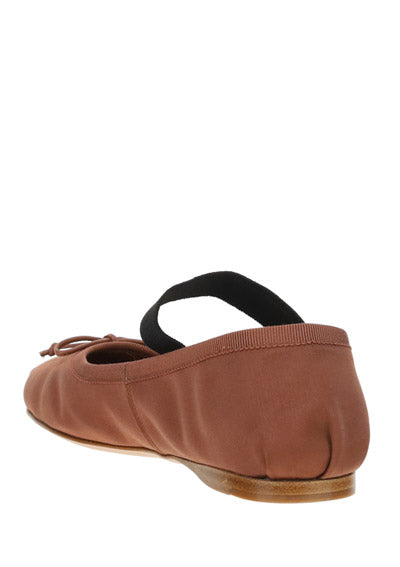 Satin Ballerinas - Cocoa Brown