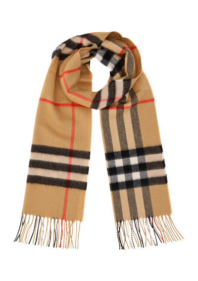 The Classic Check Cashmere Scarf - Archive Beige