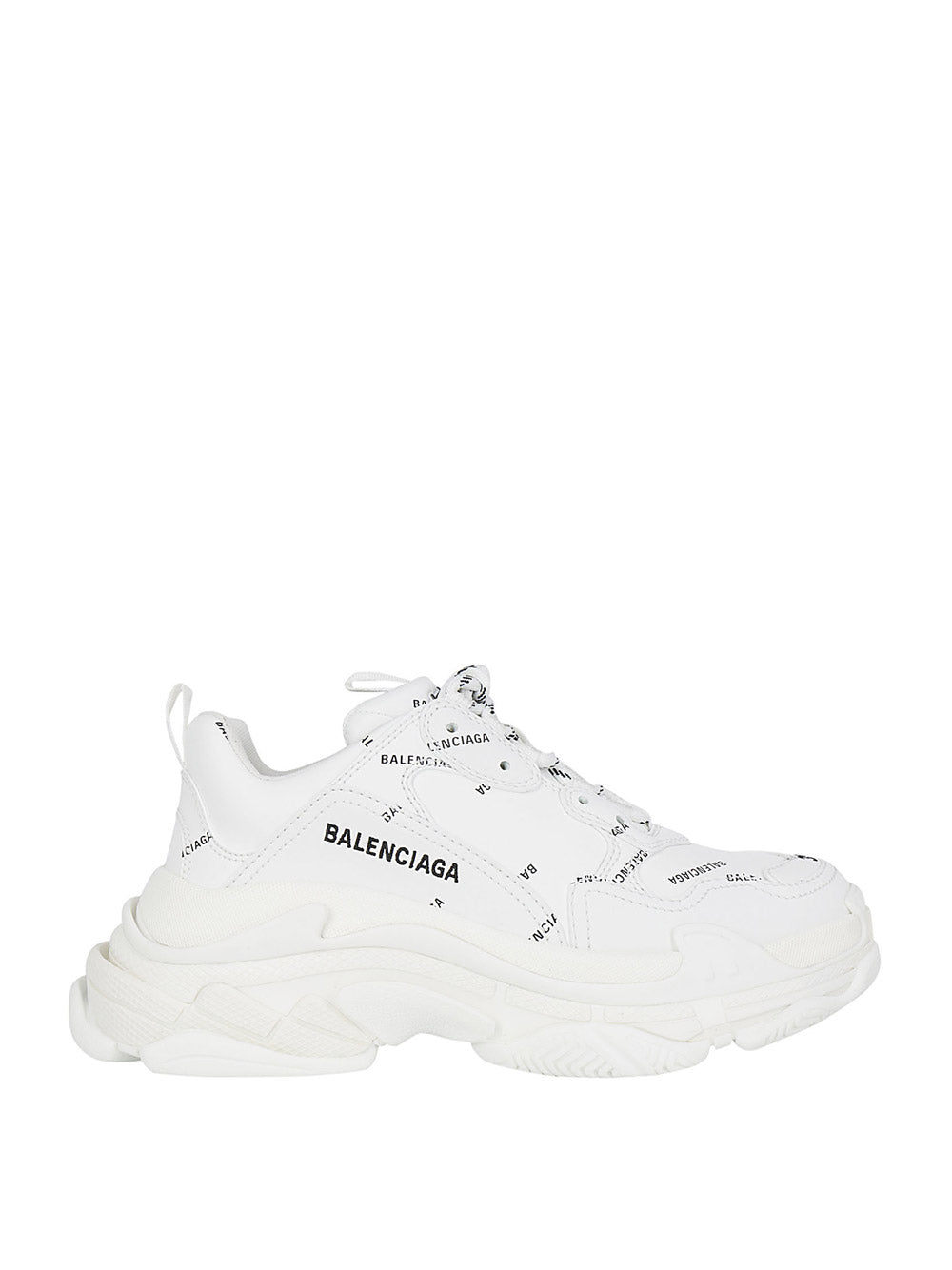 Triple S Sneaker Allover Logo - White / Black.