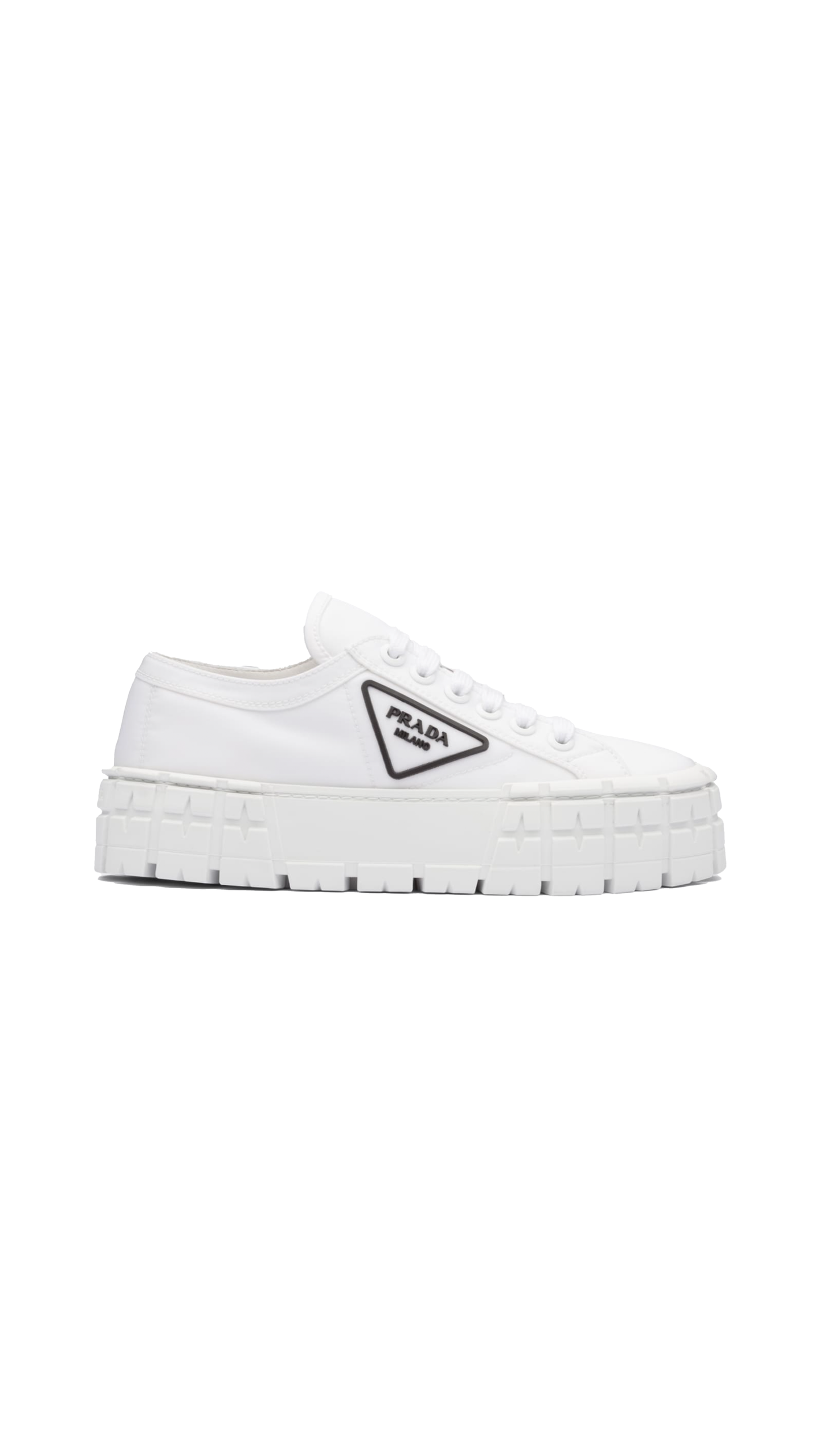 Double Wheel Nylon Gabardine Sneakers - White