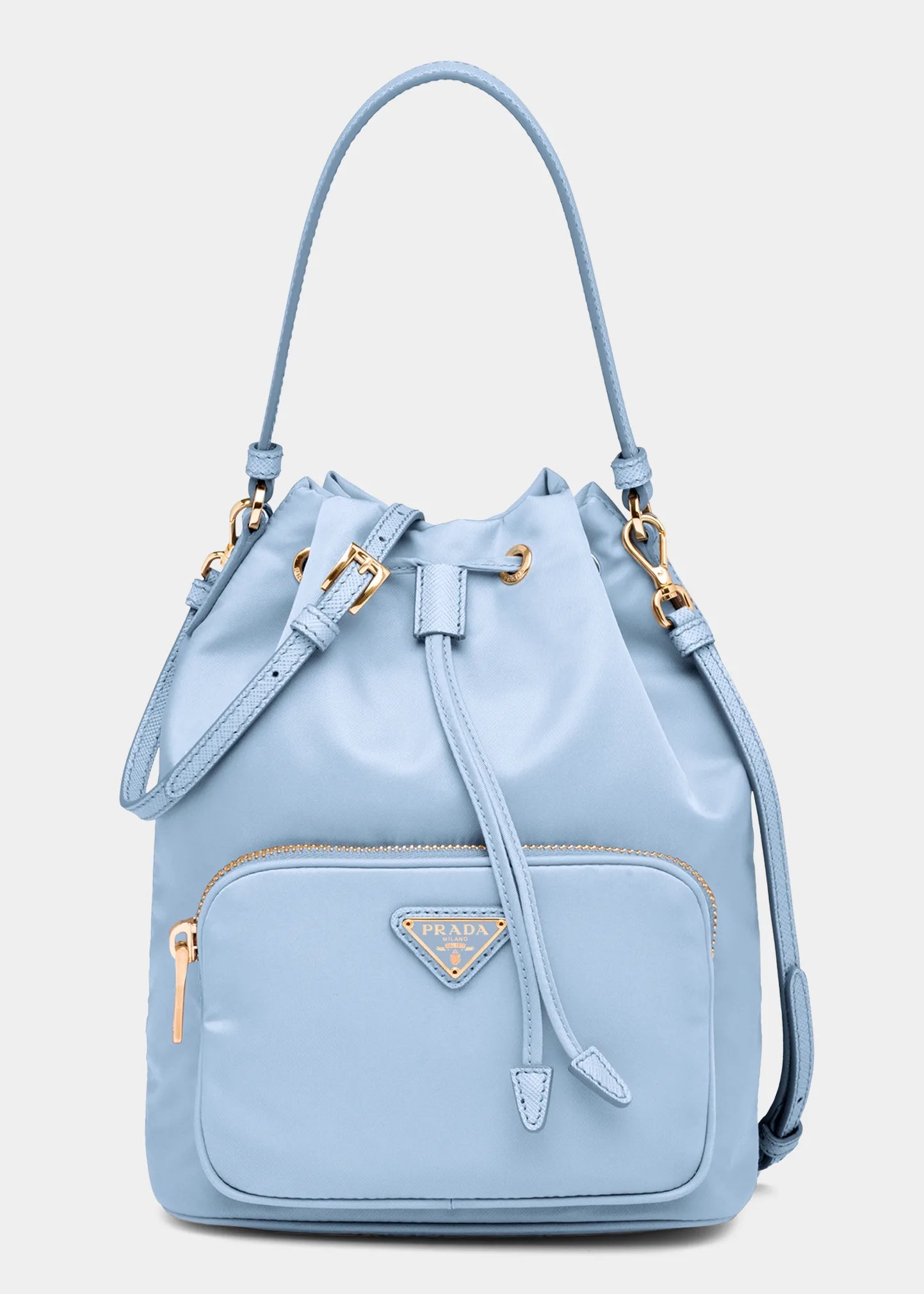 Prada Duet Re-Nylon Bucket shoulder bag - Celeste