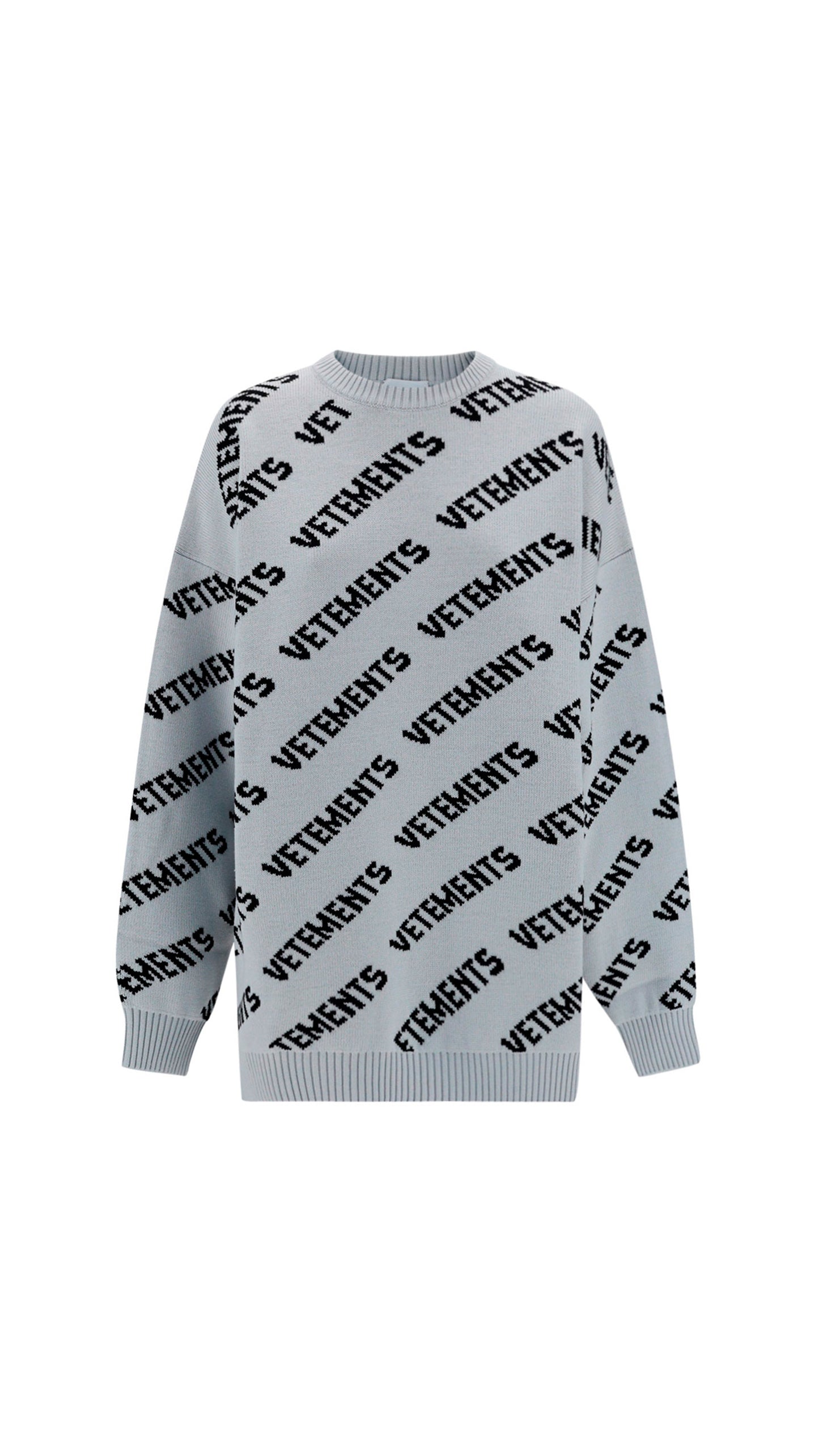Monogram Knitted Jumper - Light Grey