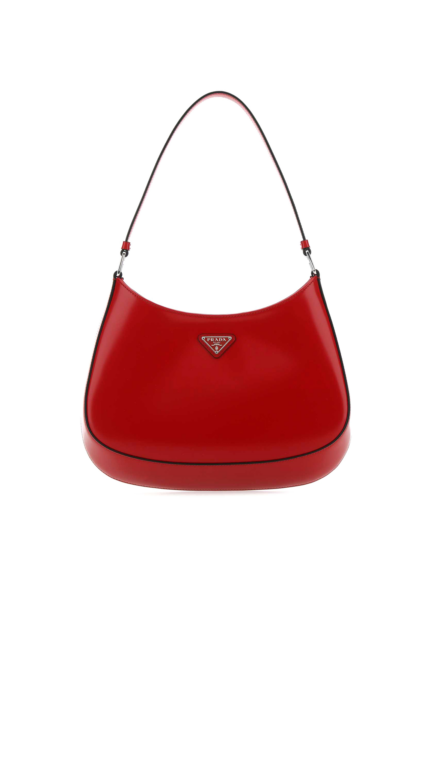 Cleo Brushed Leather Shoulder Bag - Red