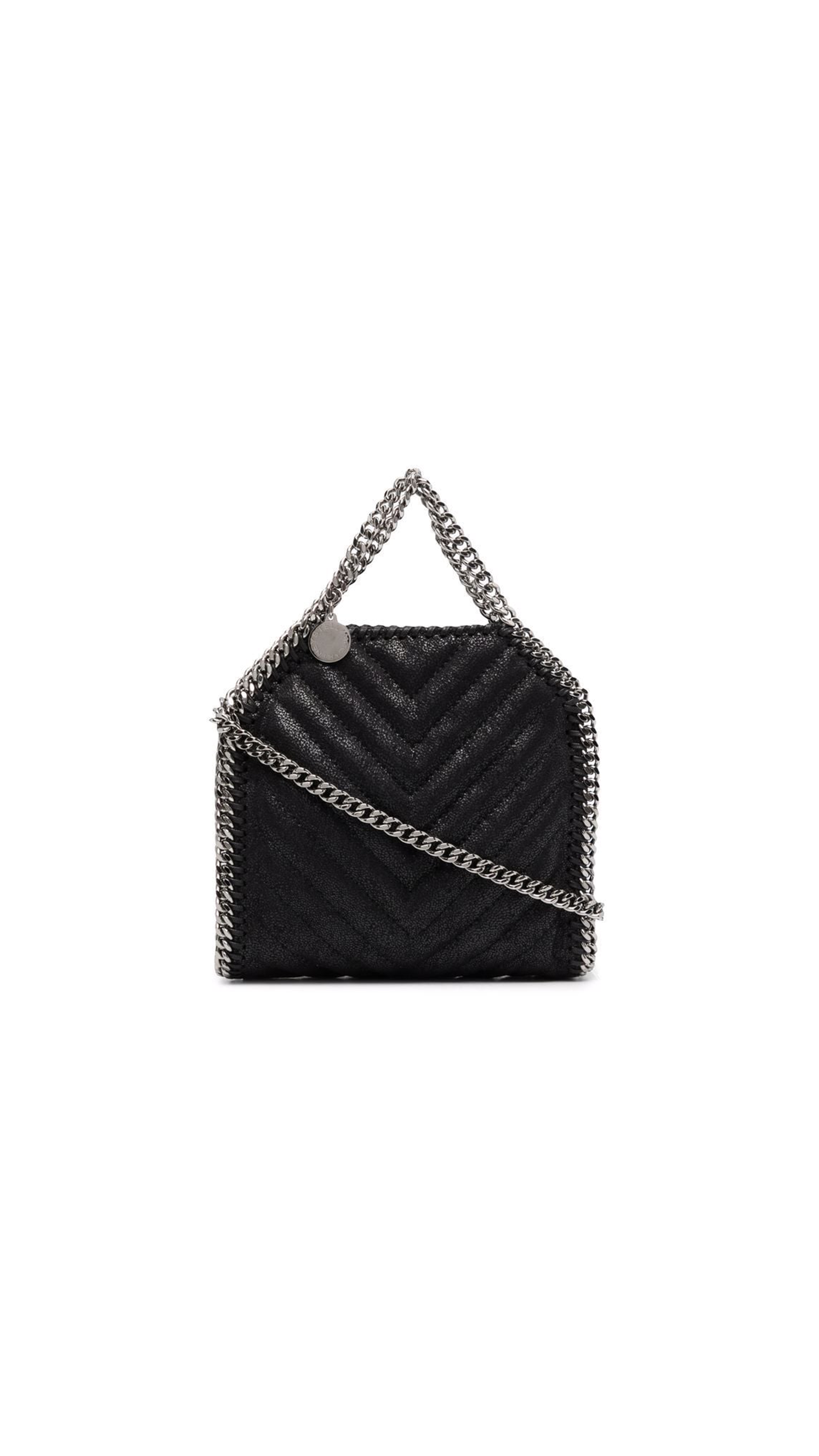 Micro Falabella Quilted Tote - Black