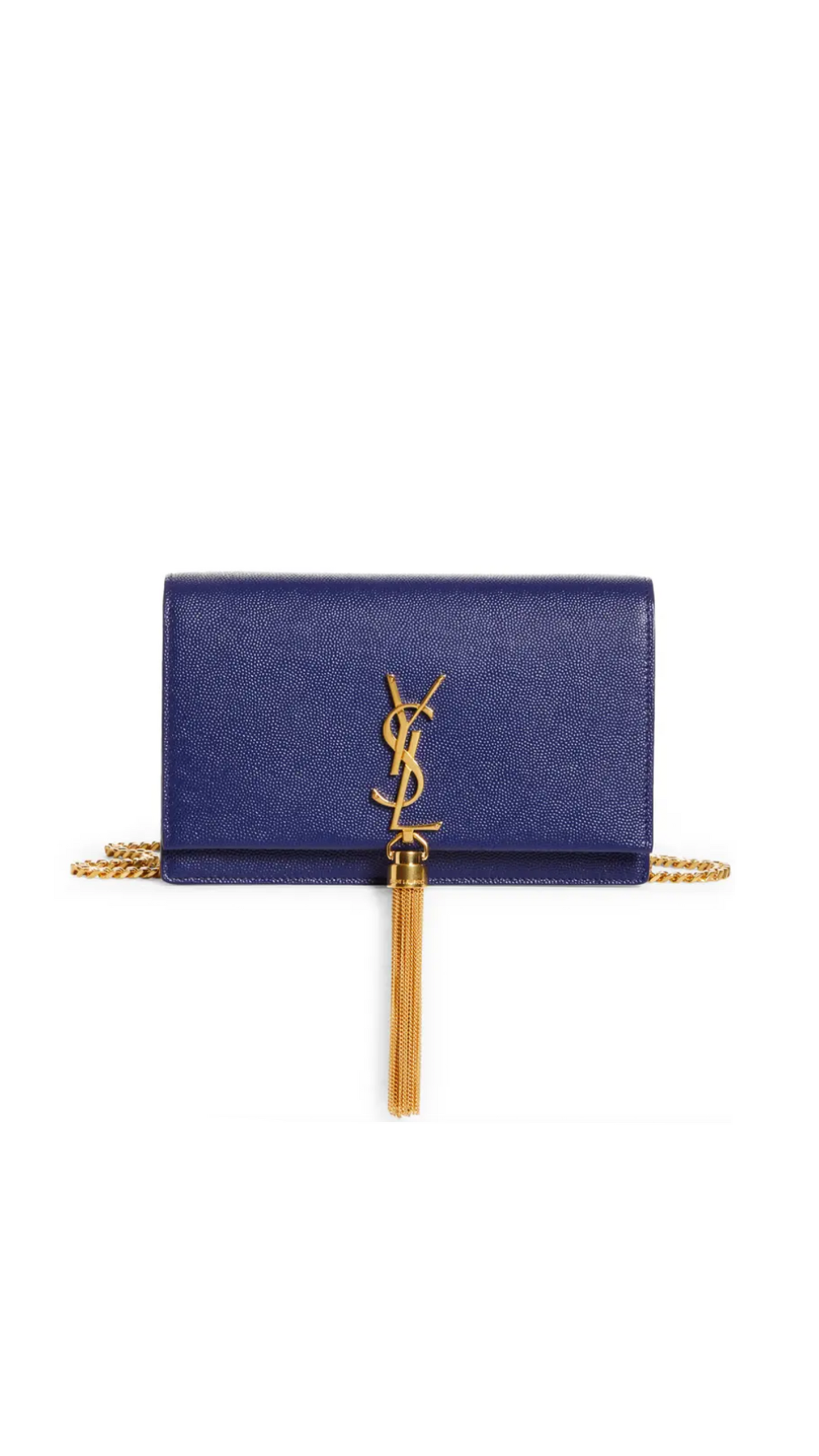 Kate Leather Wallet on a Chain - Blue