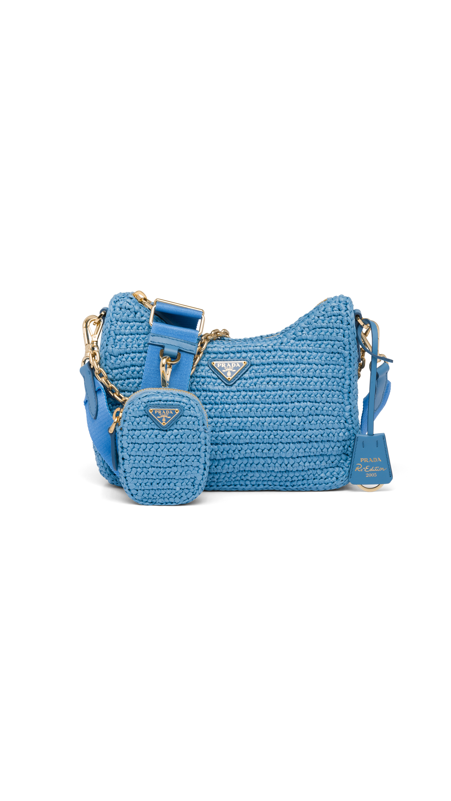 Re-Edition 2005 Raffia Bag - Blue