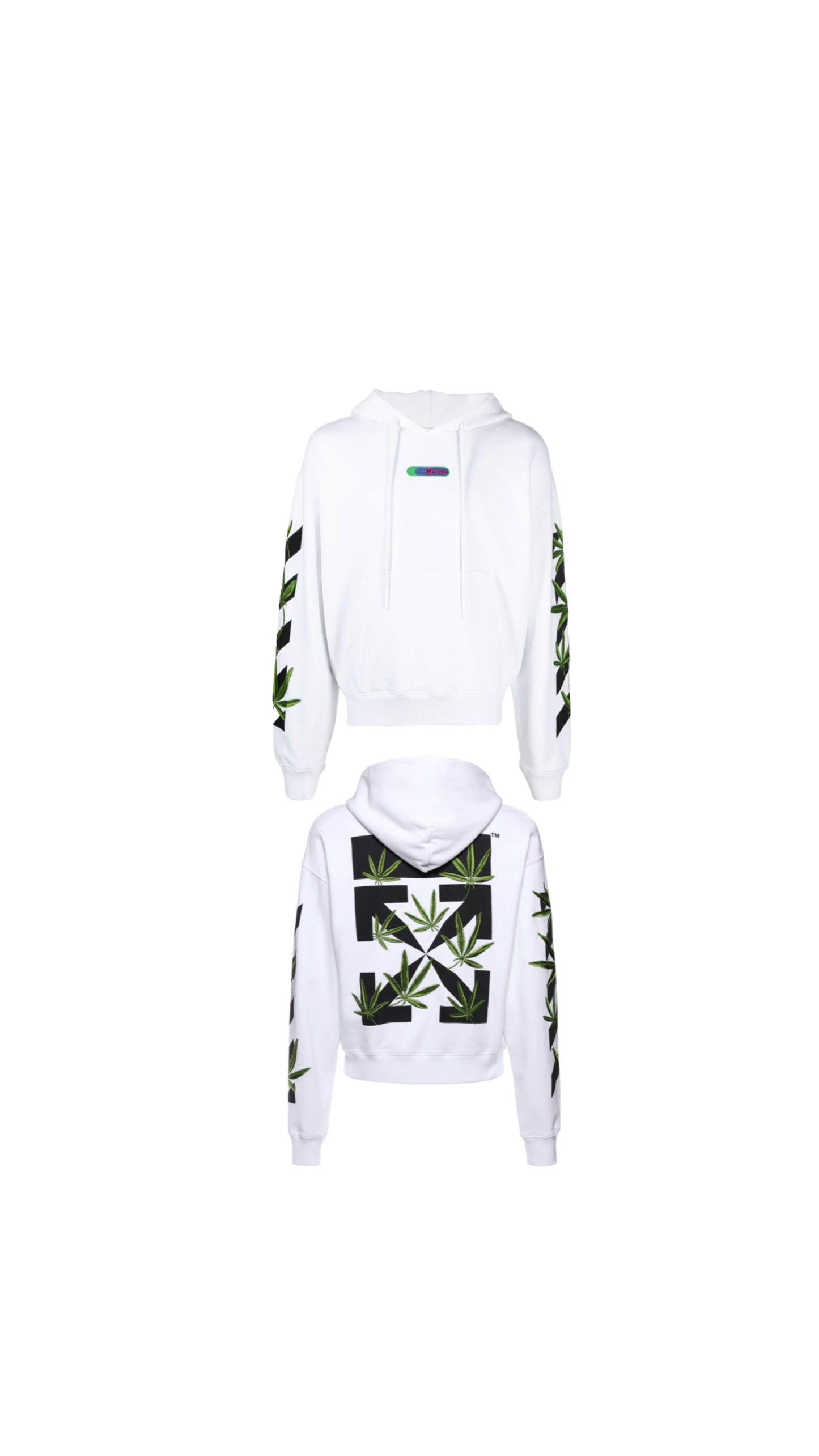 Weed Arrows Over Hoodie - White