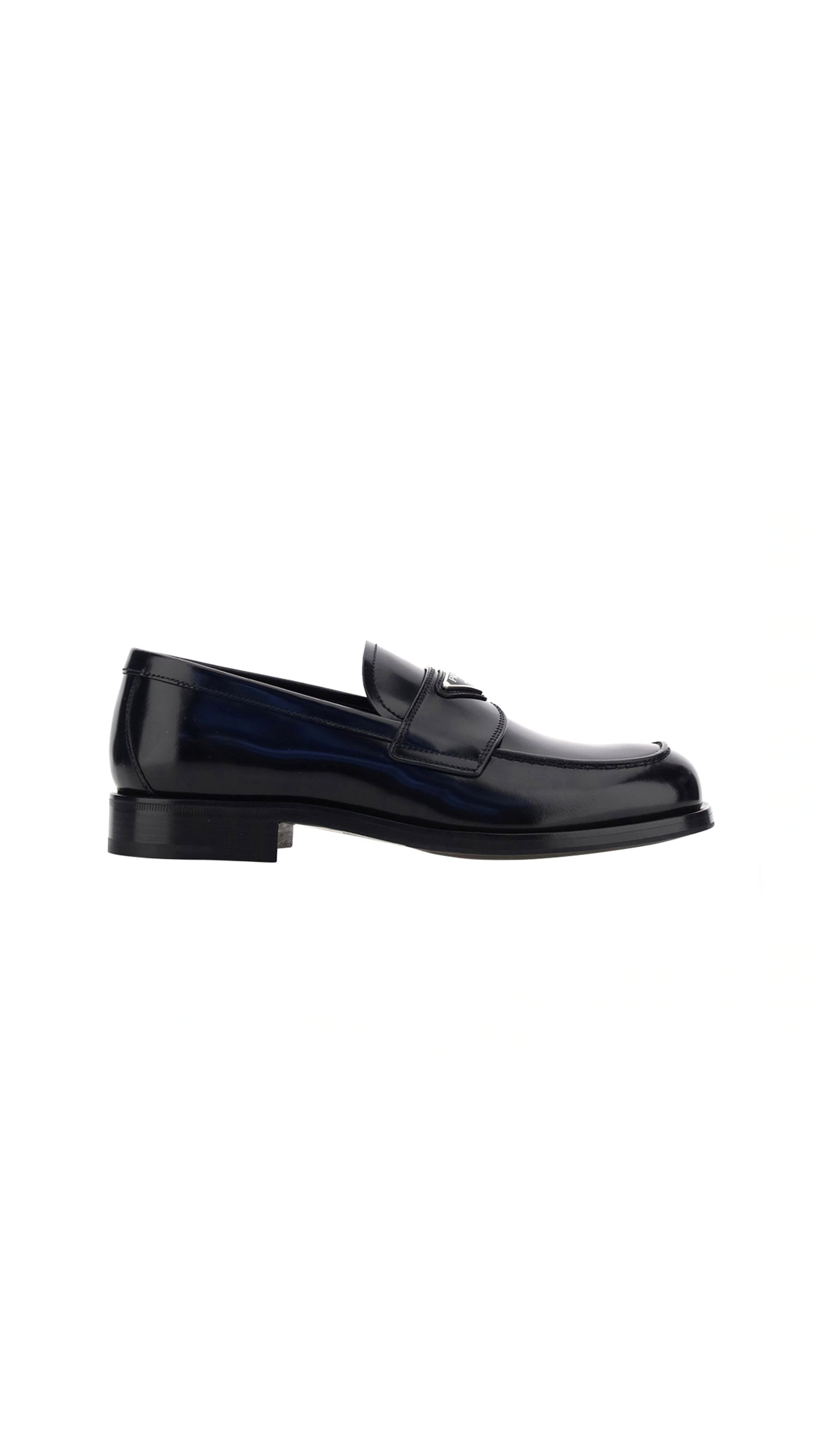 Brushed Leather Loafers - Black