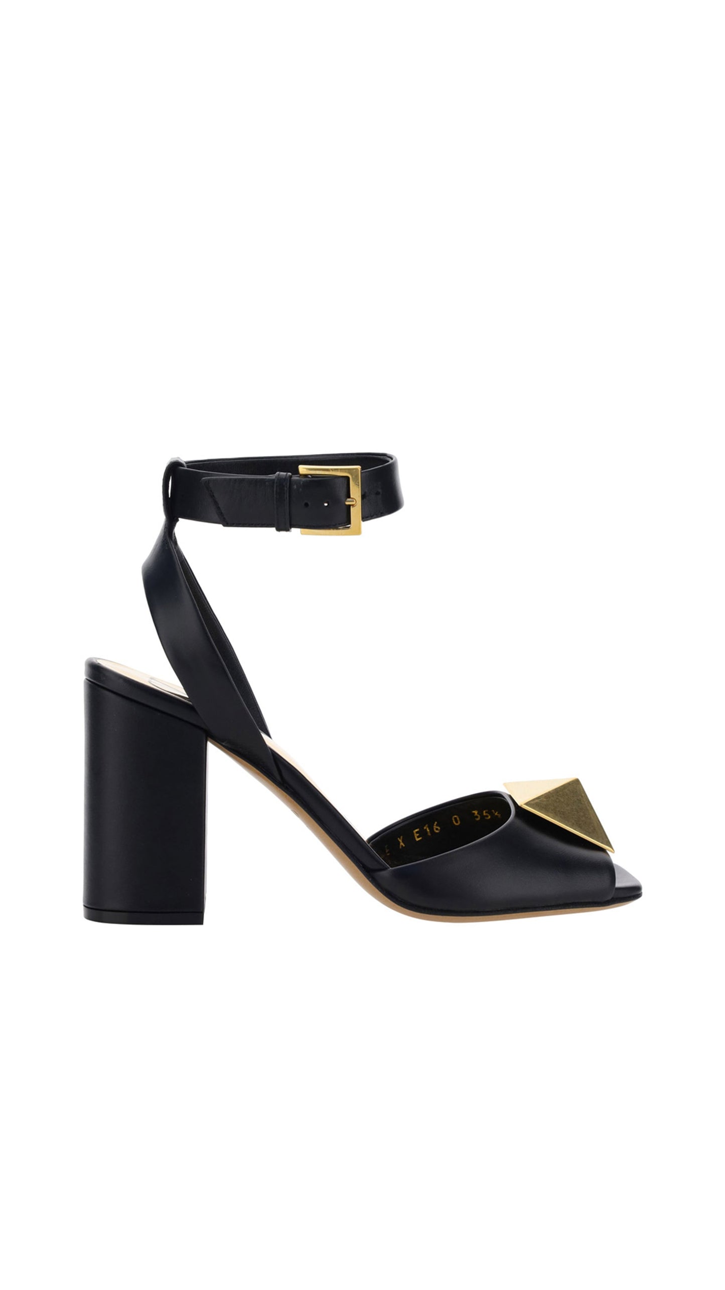 One Stud Calfskin Sandal 90MM - Black