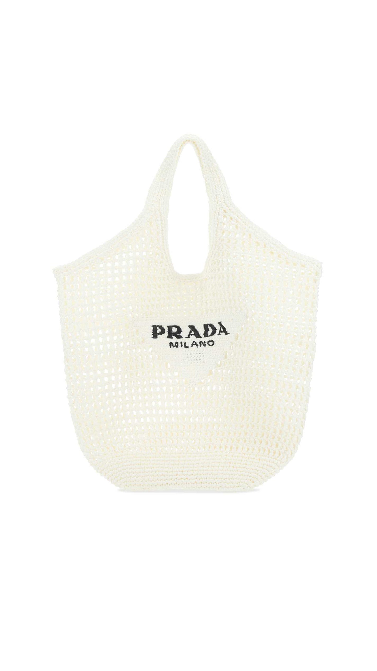 Raffia Tote Bag - White